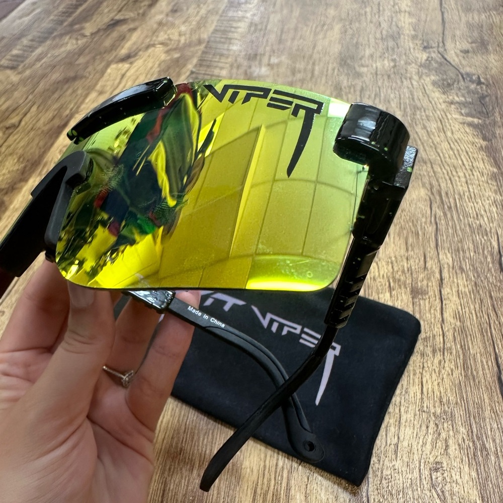 Pit Viper Sunglasses with Black Frame and Gold Lenses - Picture 4 of 9